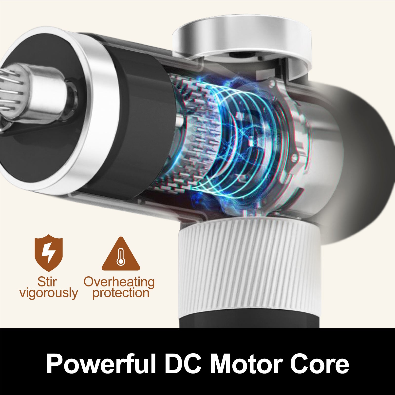 Electric Handheld Mixer with Whisks, Cordless, 6 Speeds, USB-C Charging, Knob Adjust, Digital Display