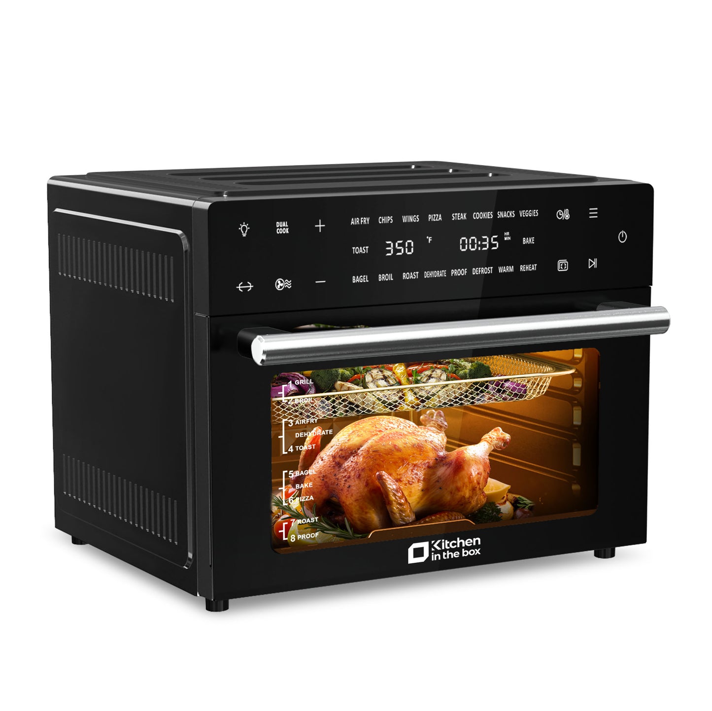 Air Fryer Toaster Oven Combo, 1800W, 32QT Large Capacity, 18-in-1 Smart Air Fryer Oven, 6 Accessories Included