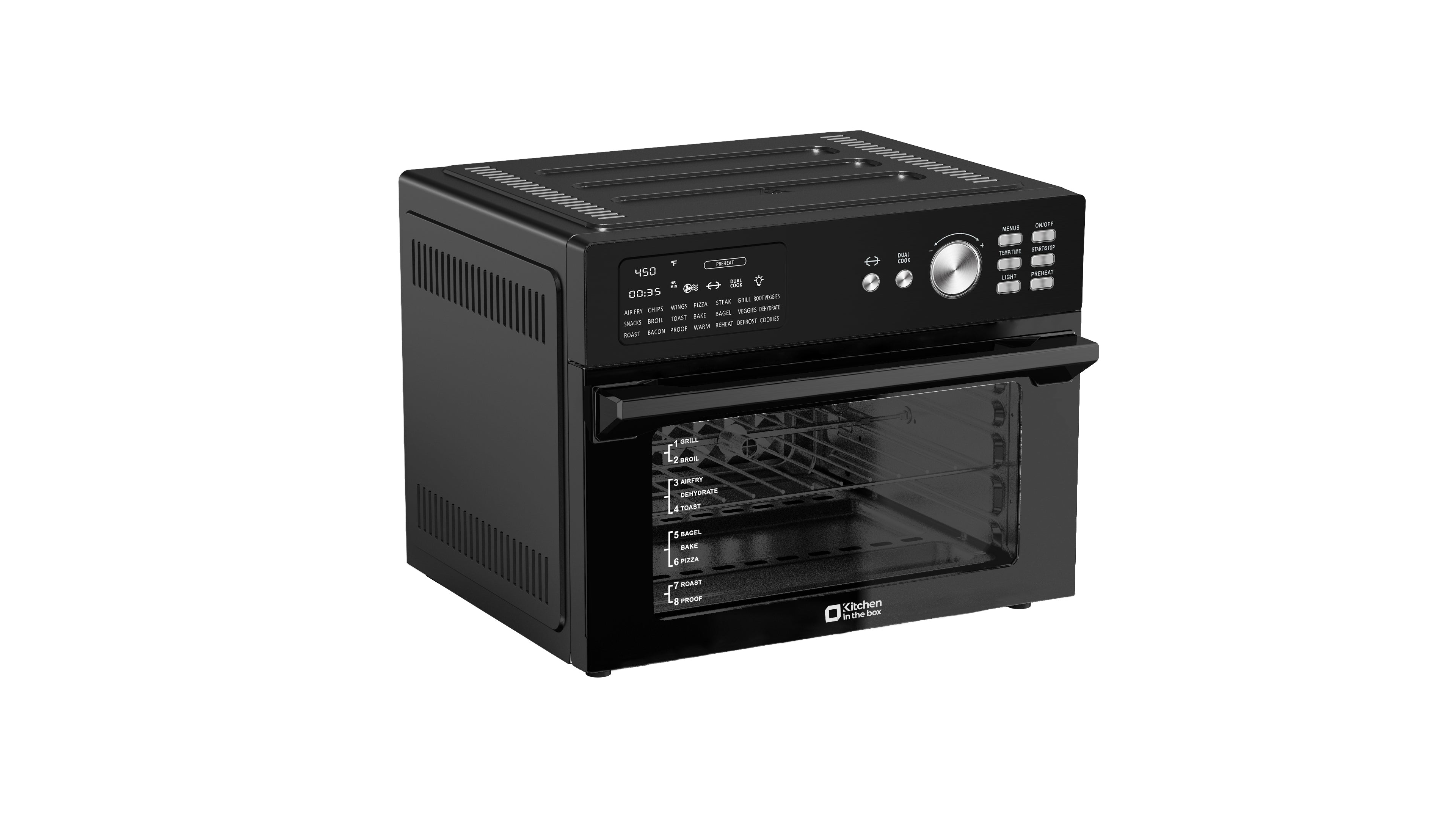 32QT 21-in-1 Digital Air Fryer Toaster Oven Combo, 1800W Countertop Convection Oven with Rotisserie, Dehydrate, 6 Accessories