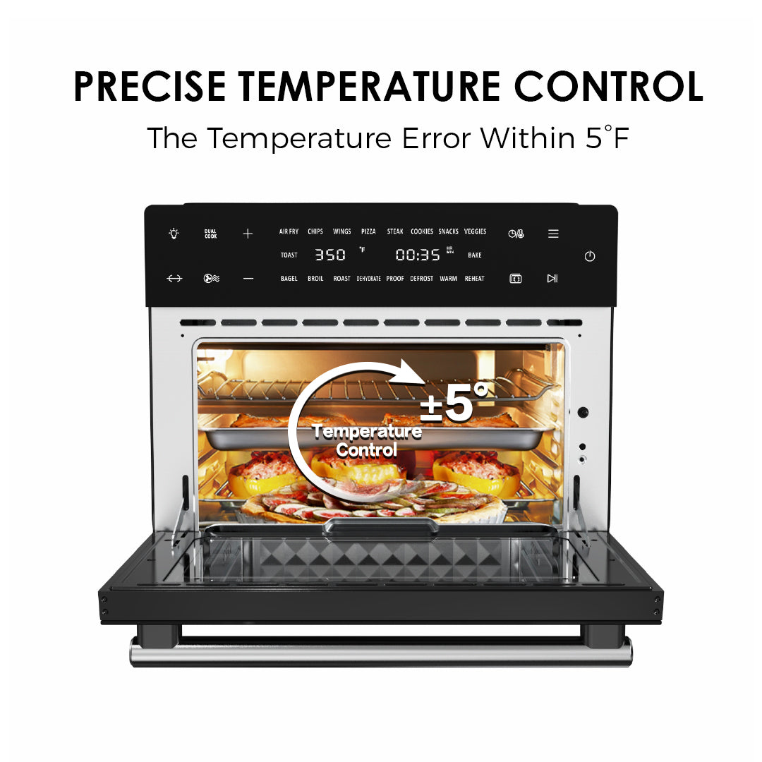 Air Fryer Toaster Oven Combo, 1800W, 32QT Large Capacity, 18-in-1 Smart Air Fryer Oven, 6 Accessories Included