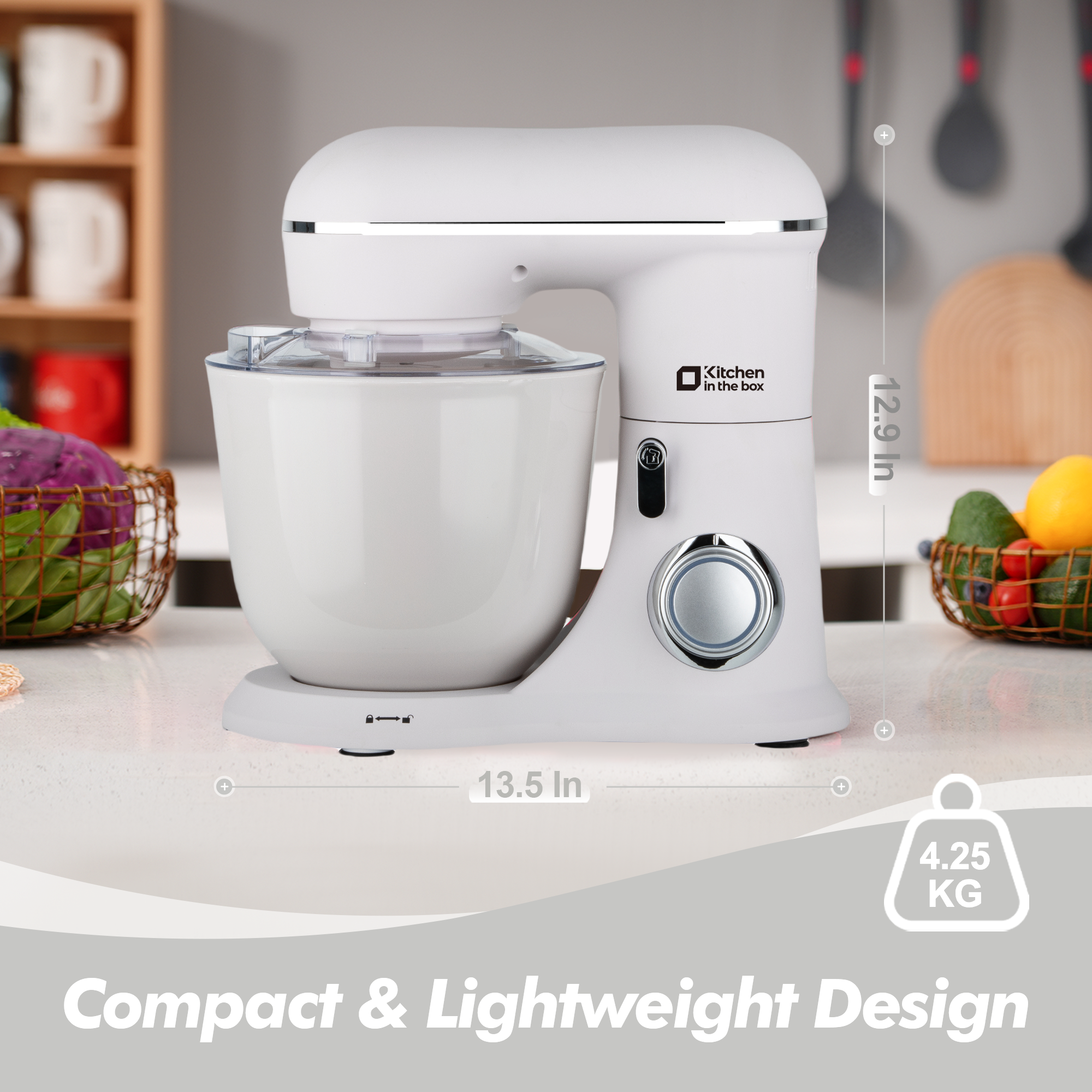 10 Speed Tilt-Head 4.5QT & 5QT Stand Mixer, Matte Food Mixer with Two Bowls, Egg Whisk, Dough Hook & Flat Beater for Daily Use