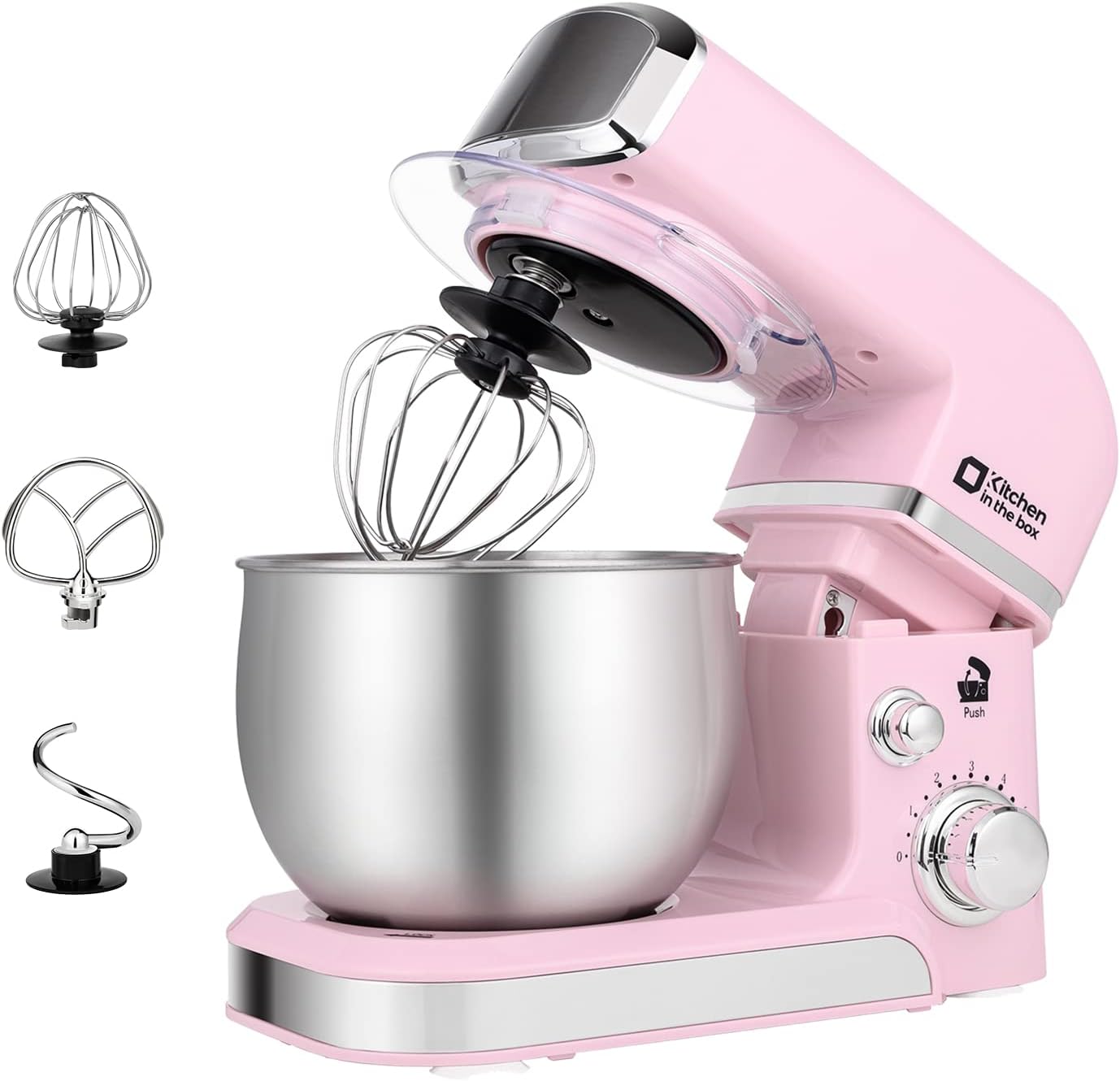300W Tilt-Head Electric Stand Mixer, 3-in-1 Function, 6 Speeds, 3.2QT Stainless Steel Bowl
