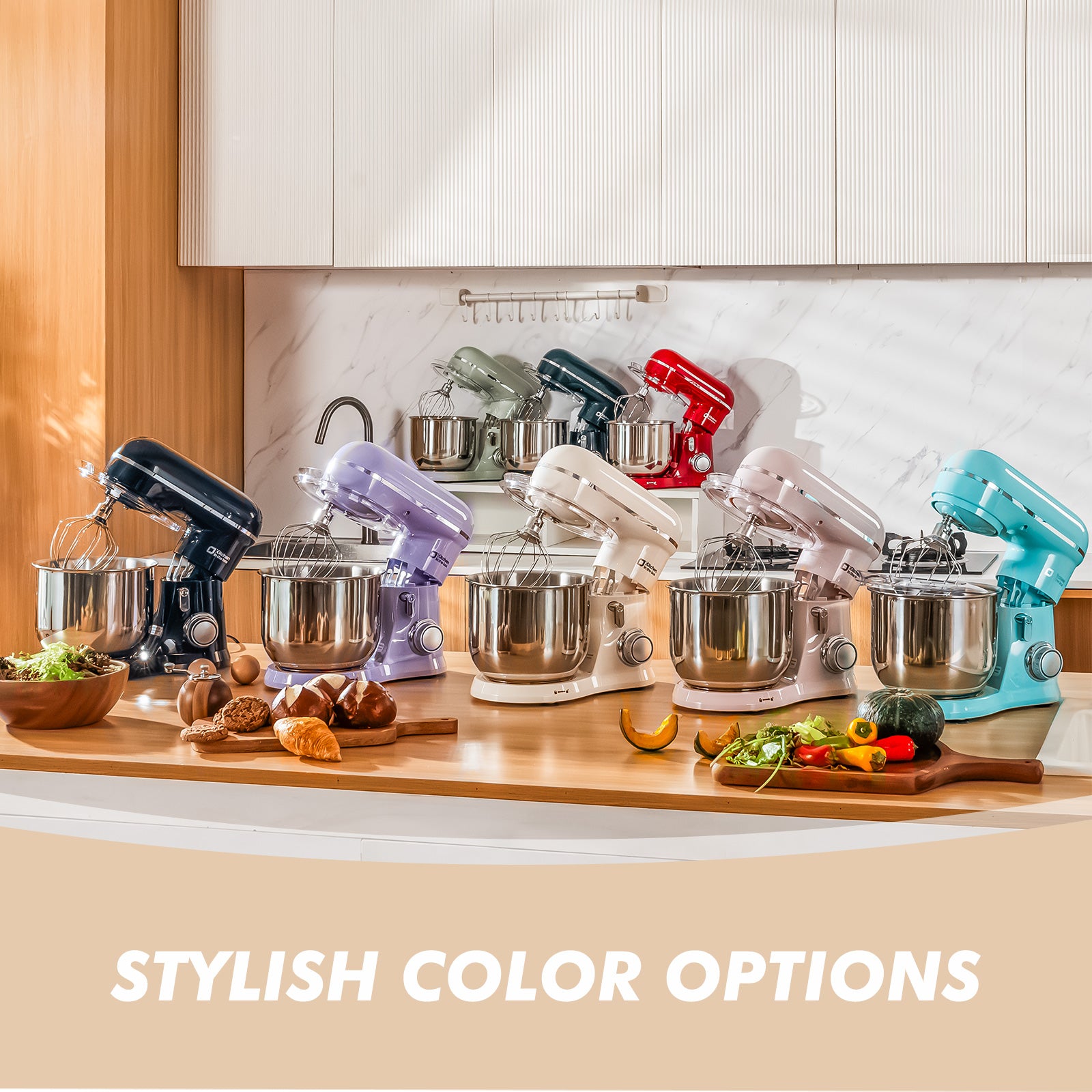 Kitchen in the Box Stand Mixer, 3.5 QT Small Kitchen Electric Stand Mixer, 10-Speed Beginner-Friendly Dough Mixer for Baking, Cake, with Dishwasher-Safe Dough Hook, Beater & Egg Whisk