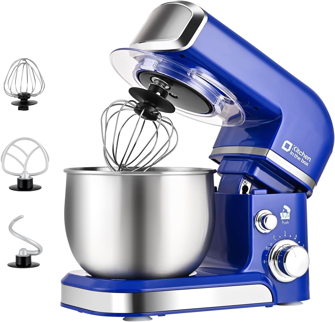 300W Tilt-Head Electric Stand Mixer, 3-in-1 Function, 6 Speeds, 3.2QT Stainless Steel Bowl