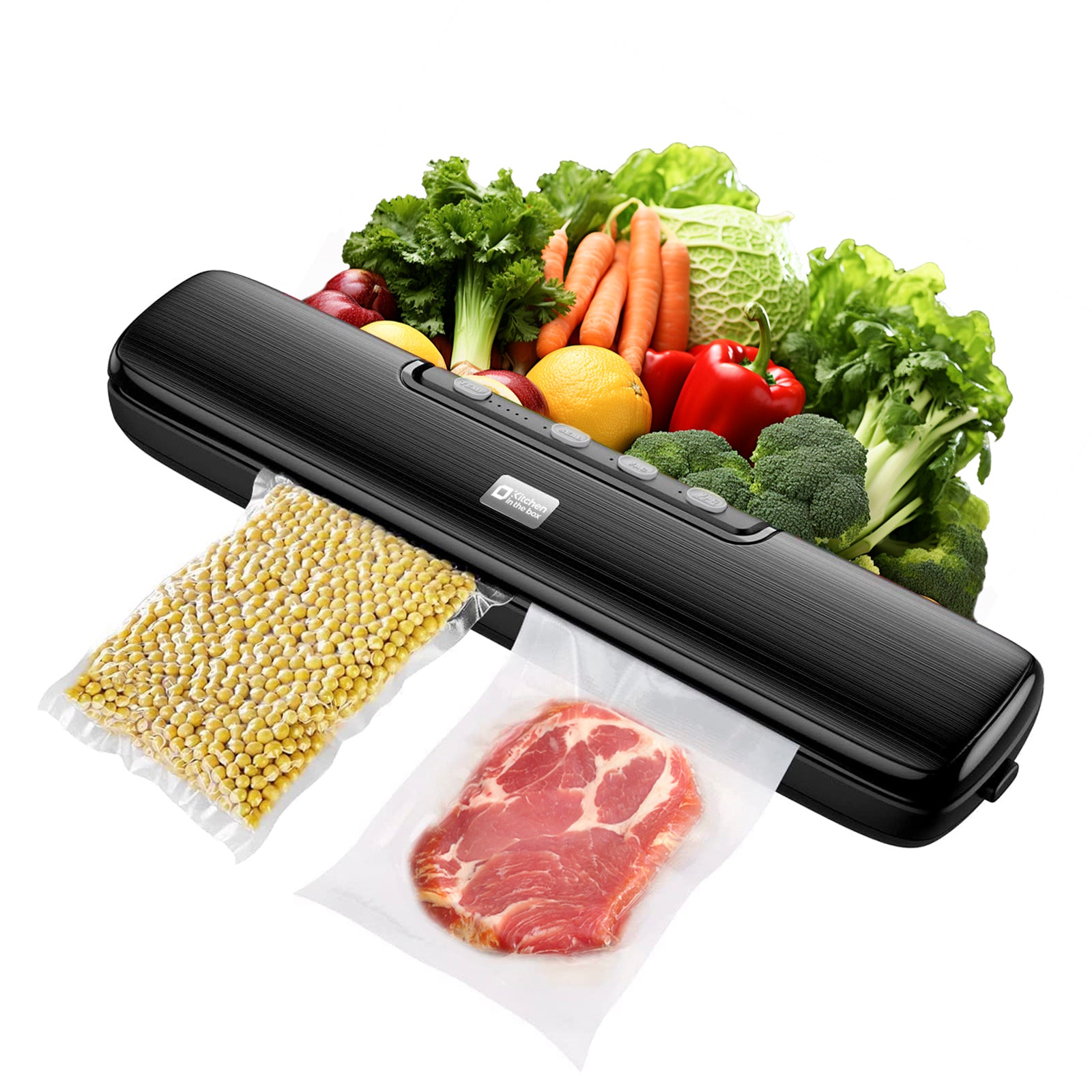 Food Vacuum Sealer, 135W Fast Sealing, Versatile 5 Modes, Overheat Protection System, Includes 15Pcs Vacuum Seal Bags