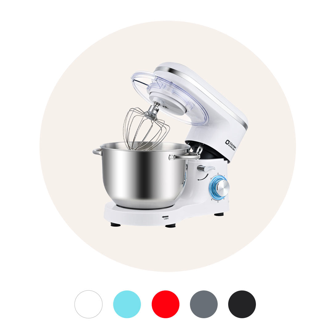 Tilt-head stand mixer, 6.5-quart electric kitchen mixer with stainless steel bowl, 660W power and 8-speed settings
