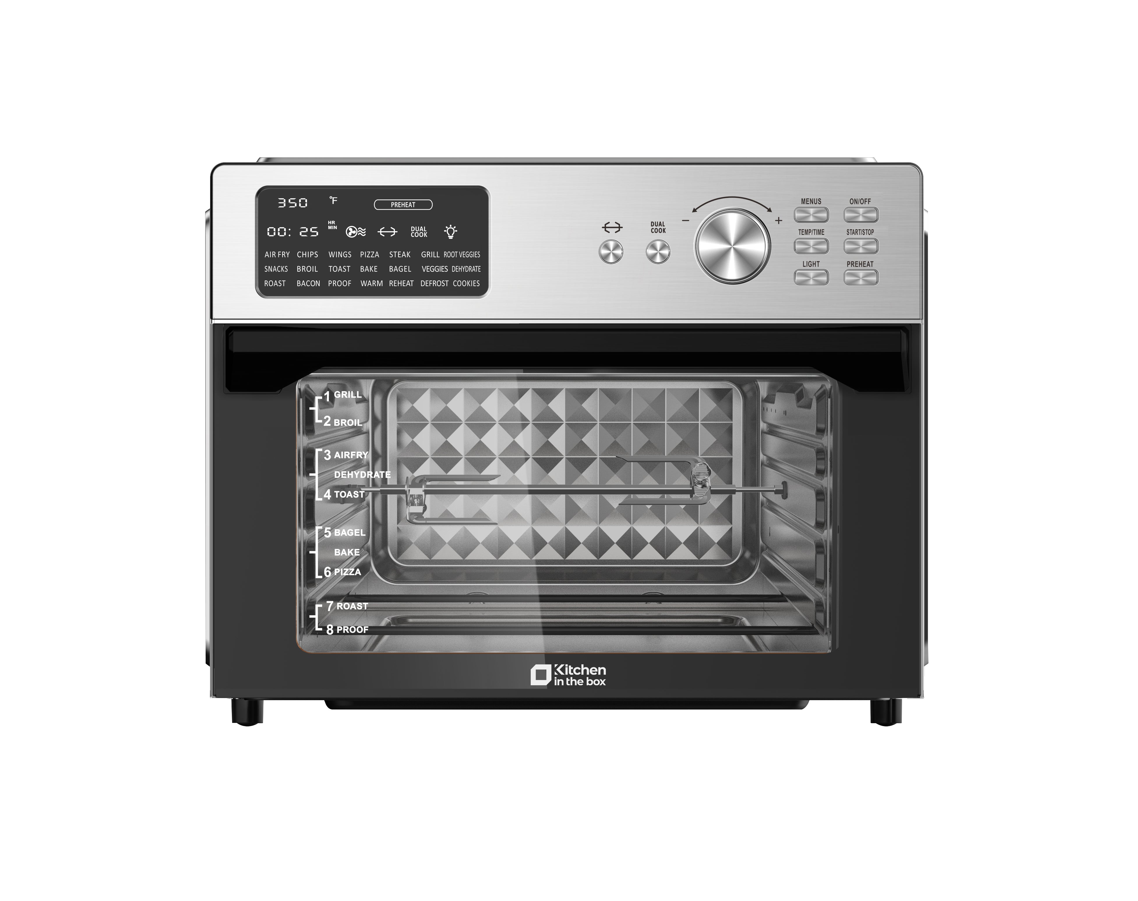 32QT 21-in-1 Digital Air Fryer Toaster Oven Combo, 1800W Countertop Convection Oven with Rotisserie, Dehydrate, 6 Accessories