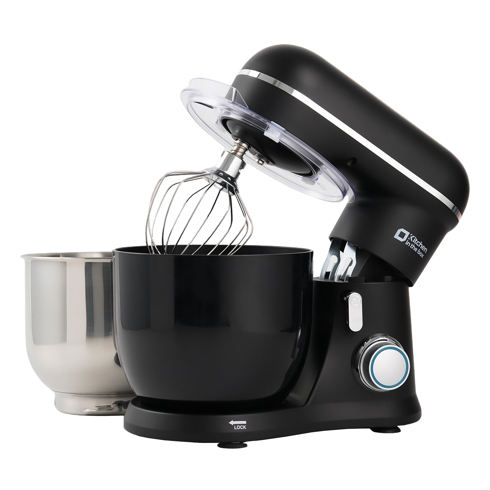 Onyx Black 3.5-quart kitchen electric mixer with matte finish, two bowls, 10-speed