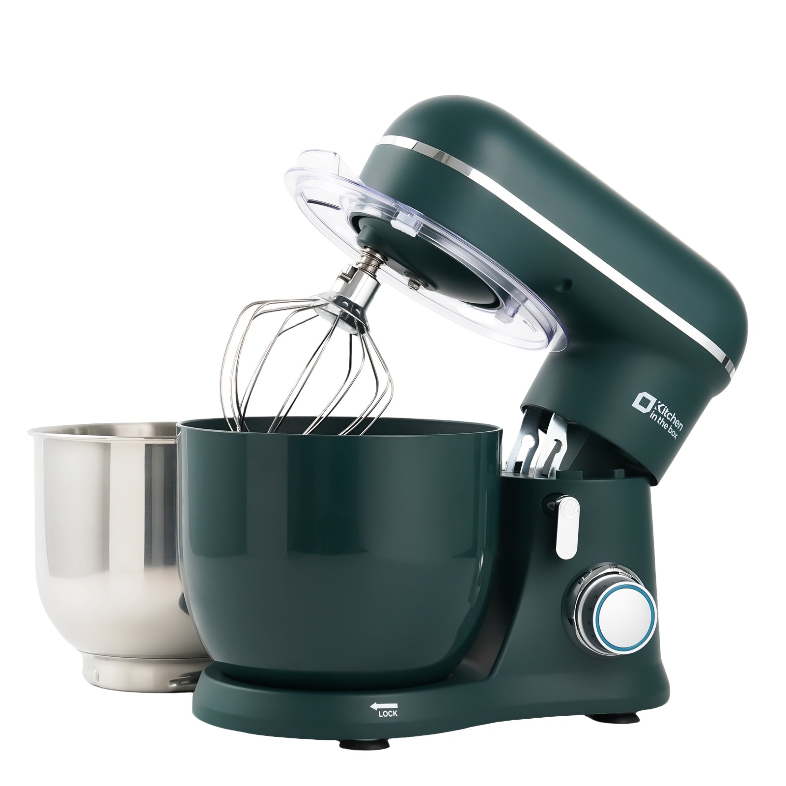 Turquoise Green 3.5-quart kitchen electric mixer with matte finish, two bowls, 10-speed