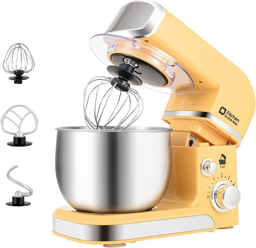 300W Tilt-Head Electric Stand Mixer, 3-in-1 Function, 6 Speeds, 3.2QT Stainless Steel Bowl