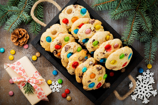 Festive Chocolate Candy Christmas Cookies