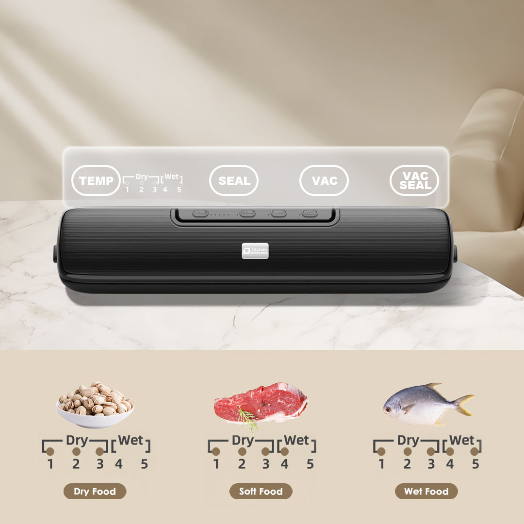 135W Power Vacuum Sealer Machine for Kitchen - Versatile 5 Modes, Includes 15Pcs Vacuum Seal Bags - Automatic Air Sealer & Color Options