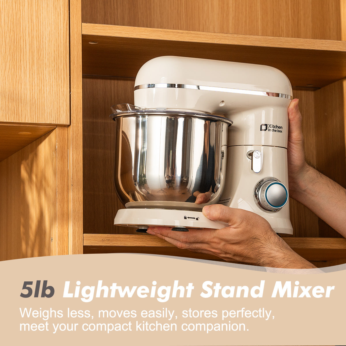 Kitchen in the Box Stand Mixer, 3.5 QT Small Kitchen Electric Stand Mixer, 10-Speed Beginner-Friendly Dough Mixer for Baking, Cake, with Dishwasher-Safe Dough Hook, Beater & Egg Whisk