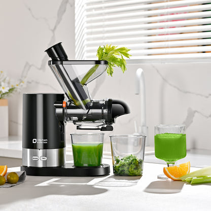 120V Compact Cold Press Juicer with Dual Feed Chute - Quiet DC Motor, BPA-Free Material - Ideal for Fruits and Vegetables & Color Options