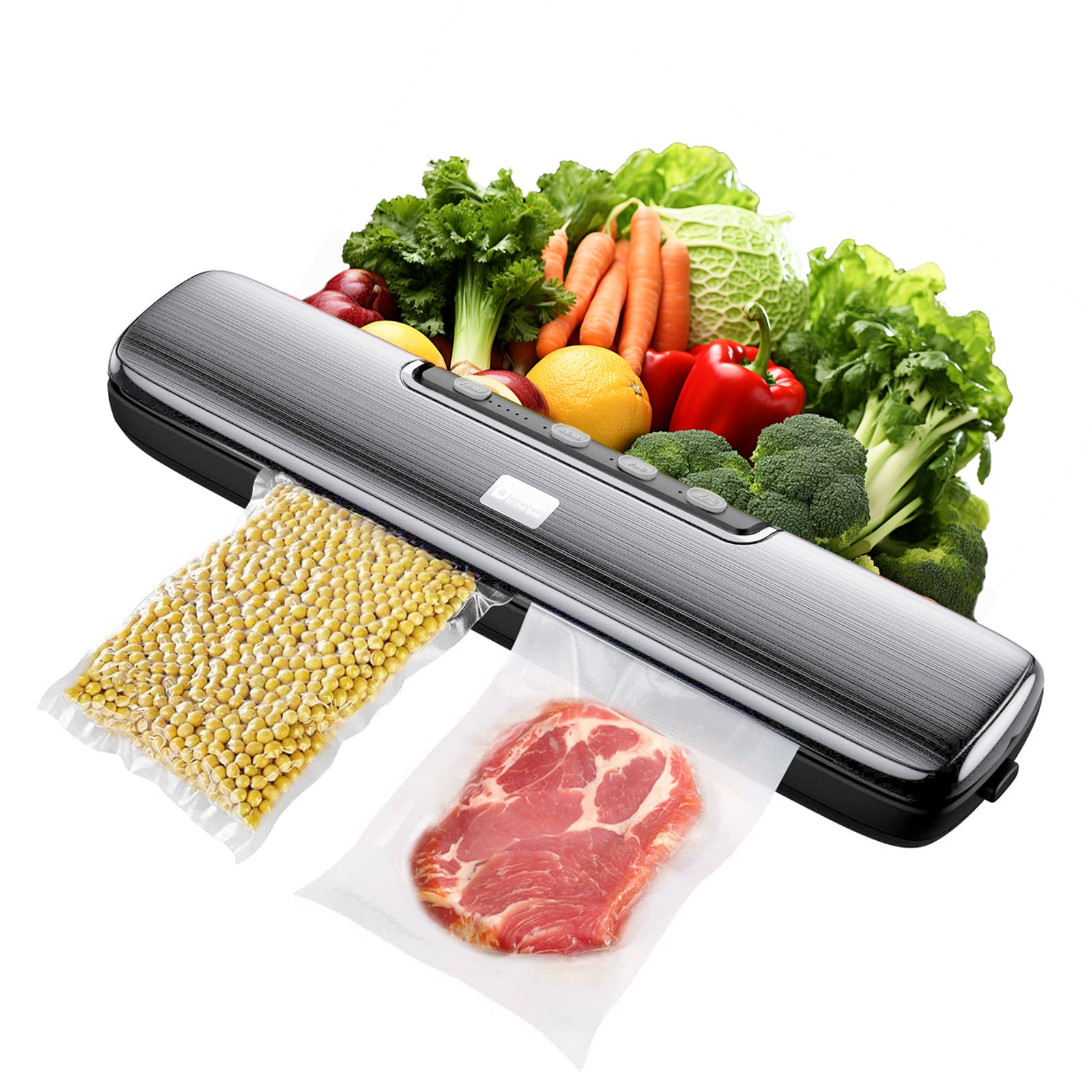 Food Vacuum Sealer, 135W Fast Sealing, Versatile 5 Modes, Overheat Protection System, Includes 15Pcs Vacuum Seal Bags