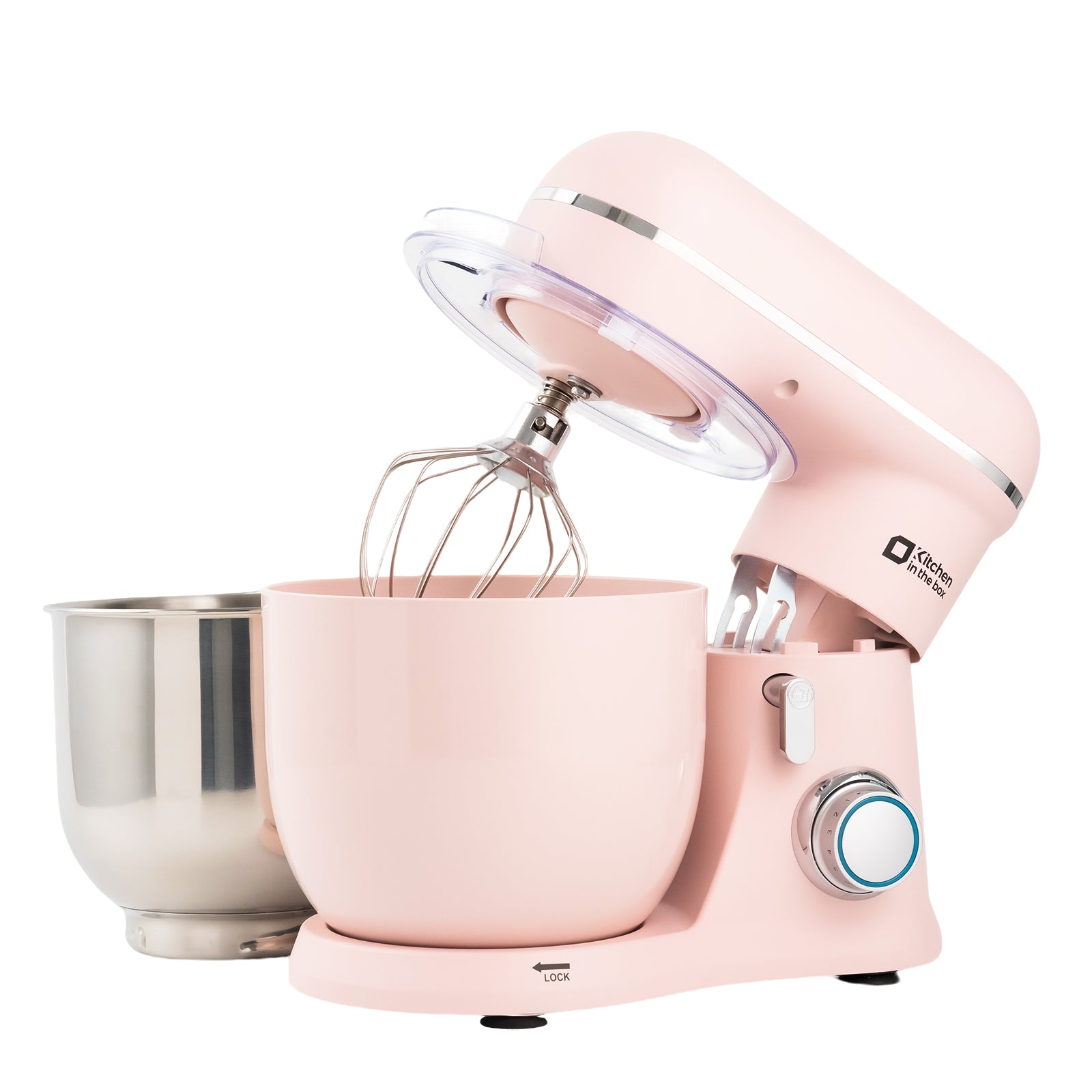 Rose Pink 3.5-quart kitchen electric mixer with matte finish, two bowls, 10-speed
