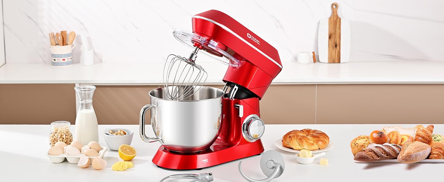 キッチン家電 Multifunctional Stand Mixer 900W 7.5QT Kitchen Electric Mixer, 6-Speed Tilt-Head Food Mixer for Ba
