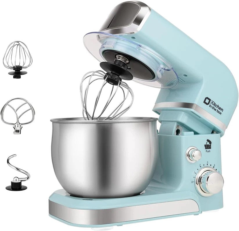 300W Tilt-Head Electric Stand Mixer, 3-in-1 Function, 6 Speeds, 3.2QT Stainless Steel Bowl