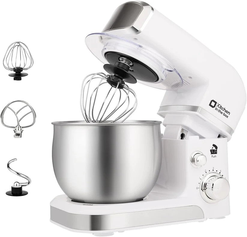 300W Tilt-Head Electric Stand Mixer, 3-in-1 Function, 6 Speeds, 3.2QT Stainless Steel Bowl